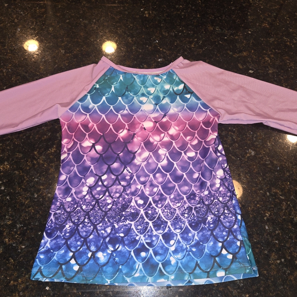 Colorful Mermaid Scale Rash Guard - Picture 2 of 3